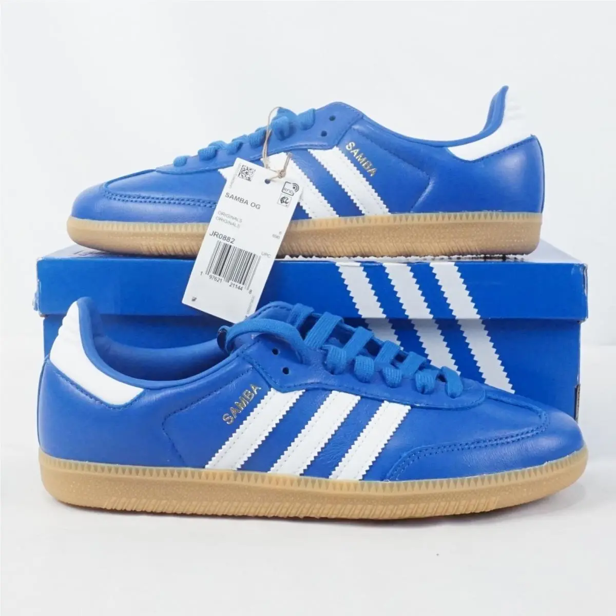Adidas Samba OG Athletic Shoes In Blue/white Men`s Size 5.5 JR0882