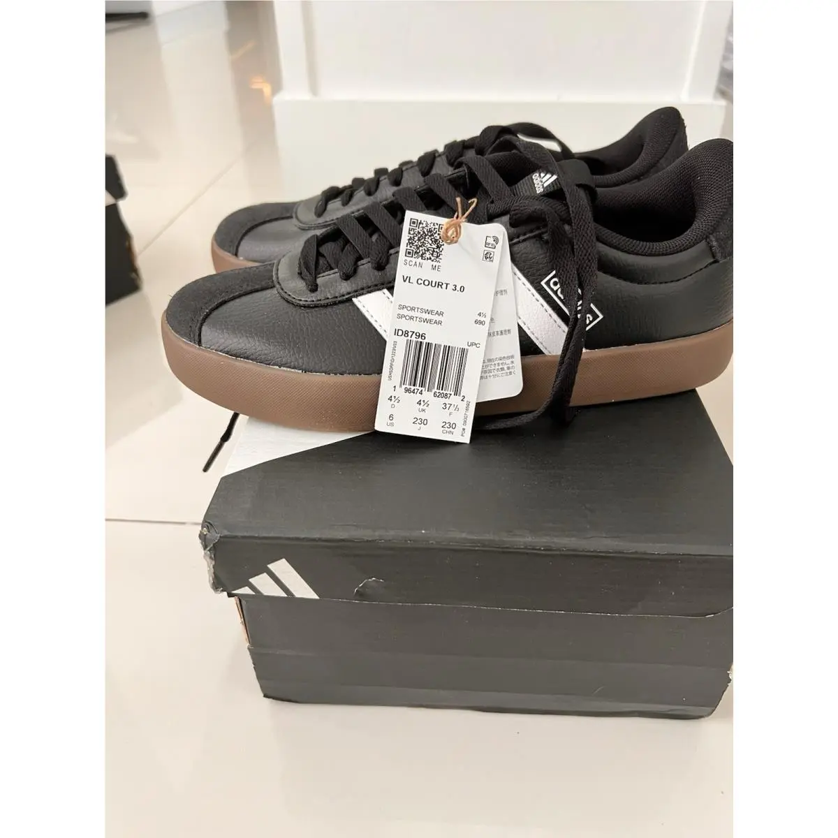 Adidas shoes - adidas Vl Court - Court - ID8796 - Black, Manufacturer: Core Black/Cloud White/Gum 2