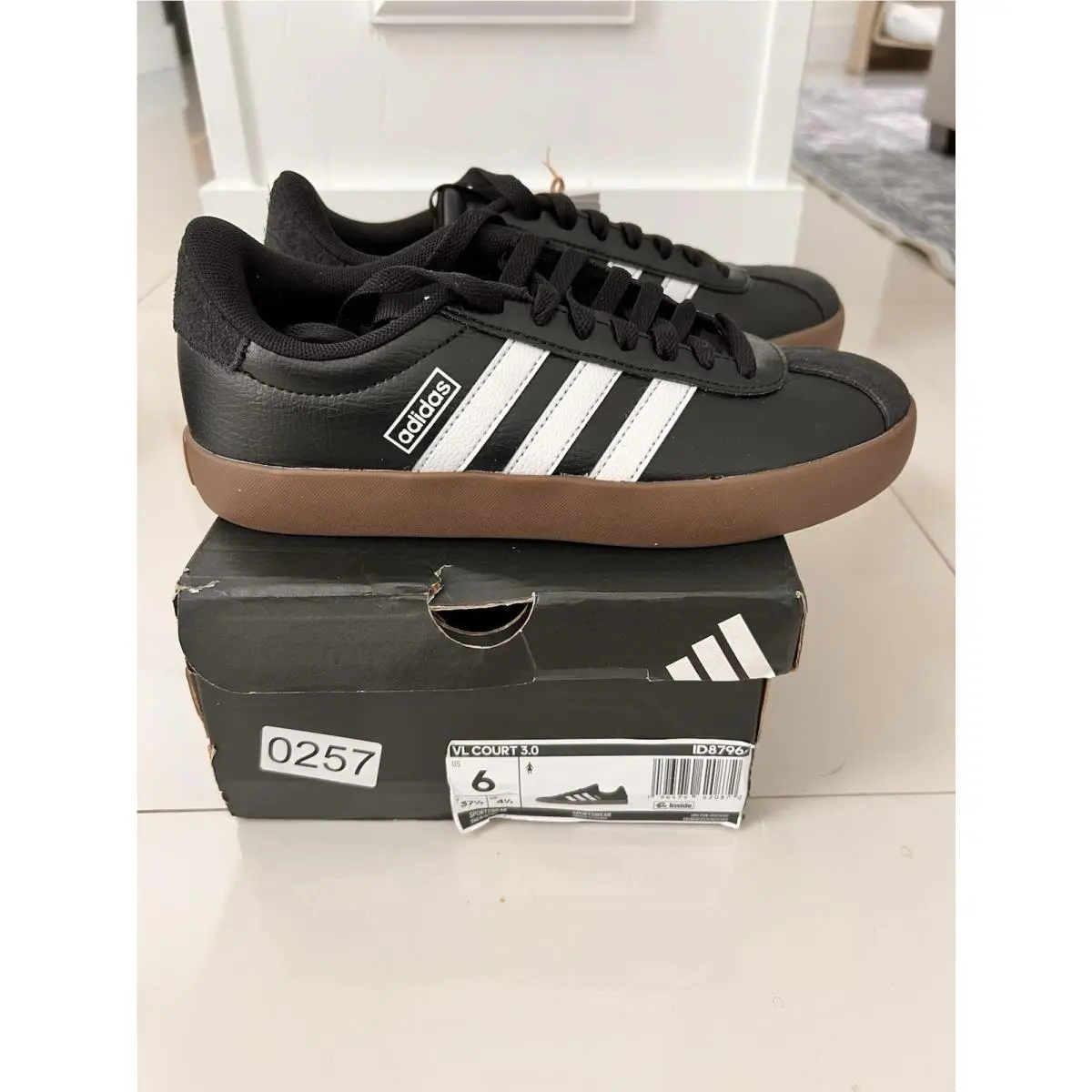 Adidas shoes - adidas Vl Court - Court - ID8796 - Black, Manufacturer: Core Black/Cloud White/Gum 5