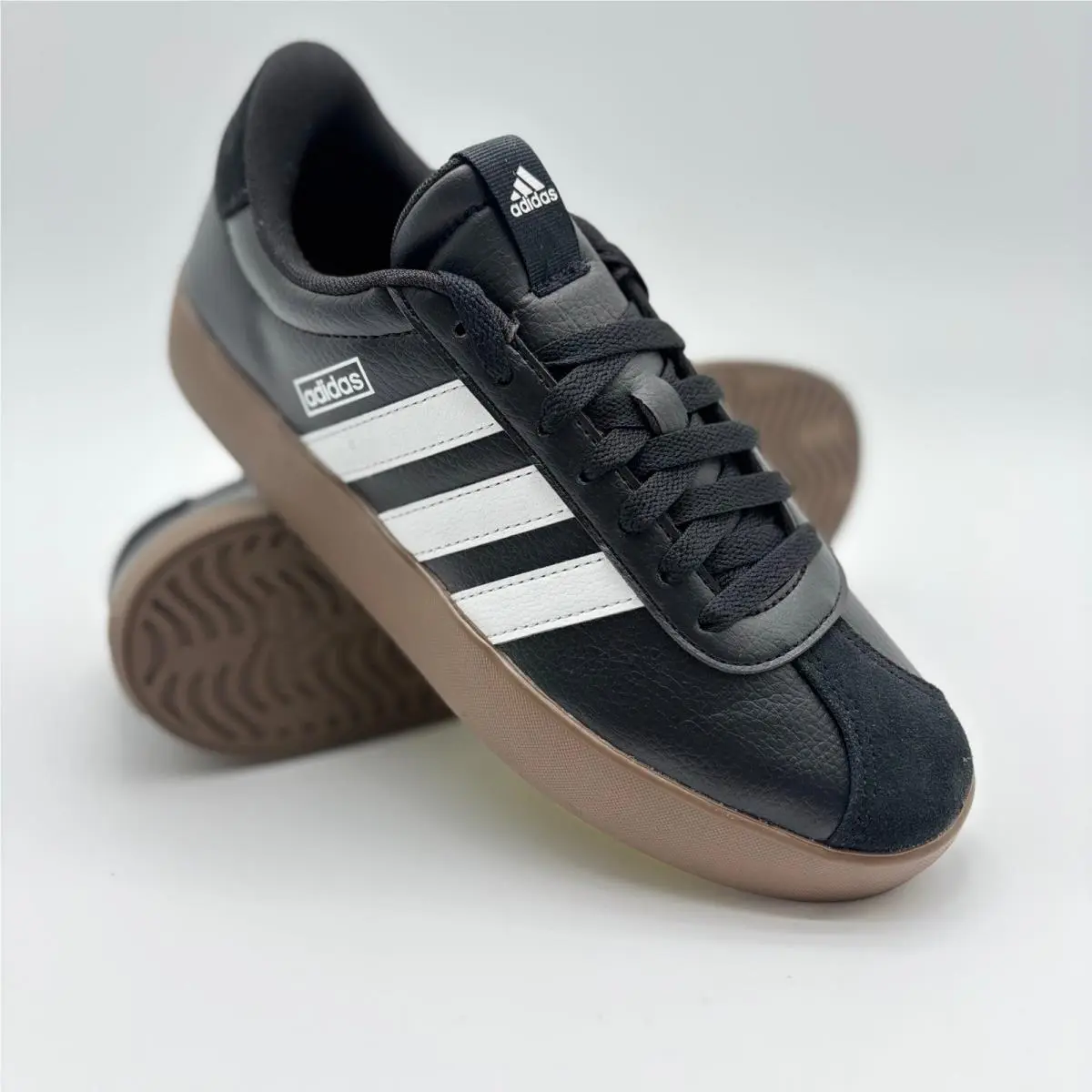 Adidas VL Court 3.0 Low Core Black White Gum Leisure Mens 8 Sneakers