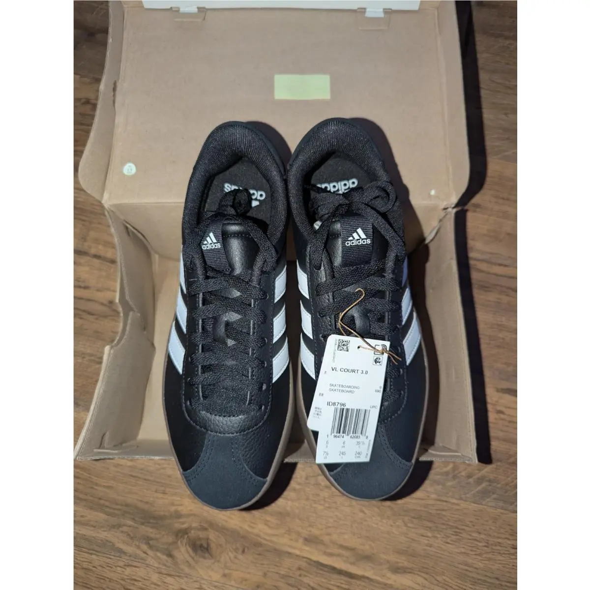 Womens Vl Court 3.0 Black Skateboarding Shoes Size 7.5 by Adidas
