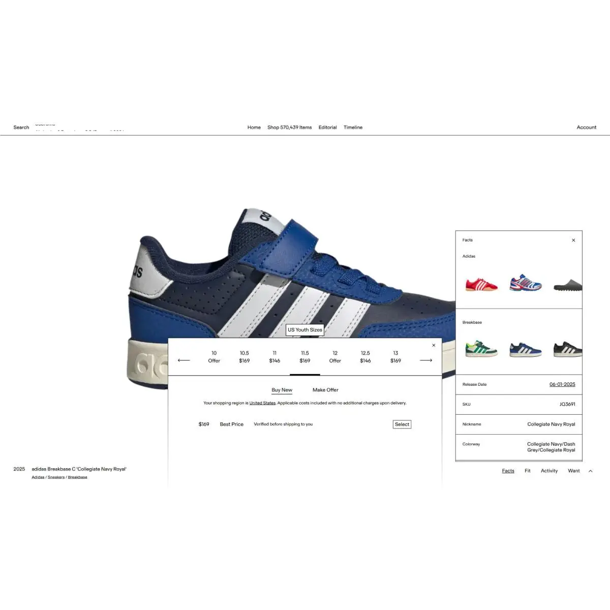 Adidas shoes - adidas Breakbase C - Breakbase - JQ3691 - Collegiate Navy / Dash Grey / Collegiate Royal (UPC: 197620831760) 9