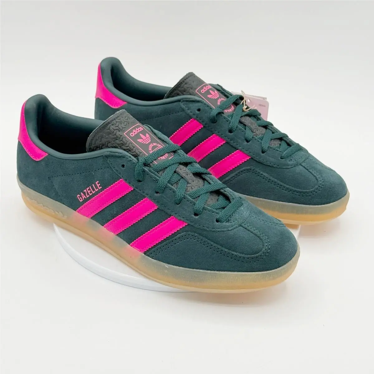 Adidas Gazelle Indoor Size 7.5 Womens Aurora Ivy / Pink / Gum JS1416