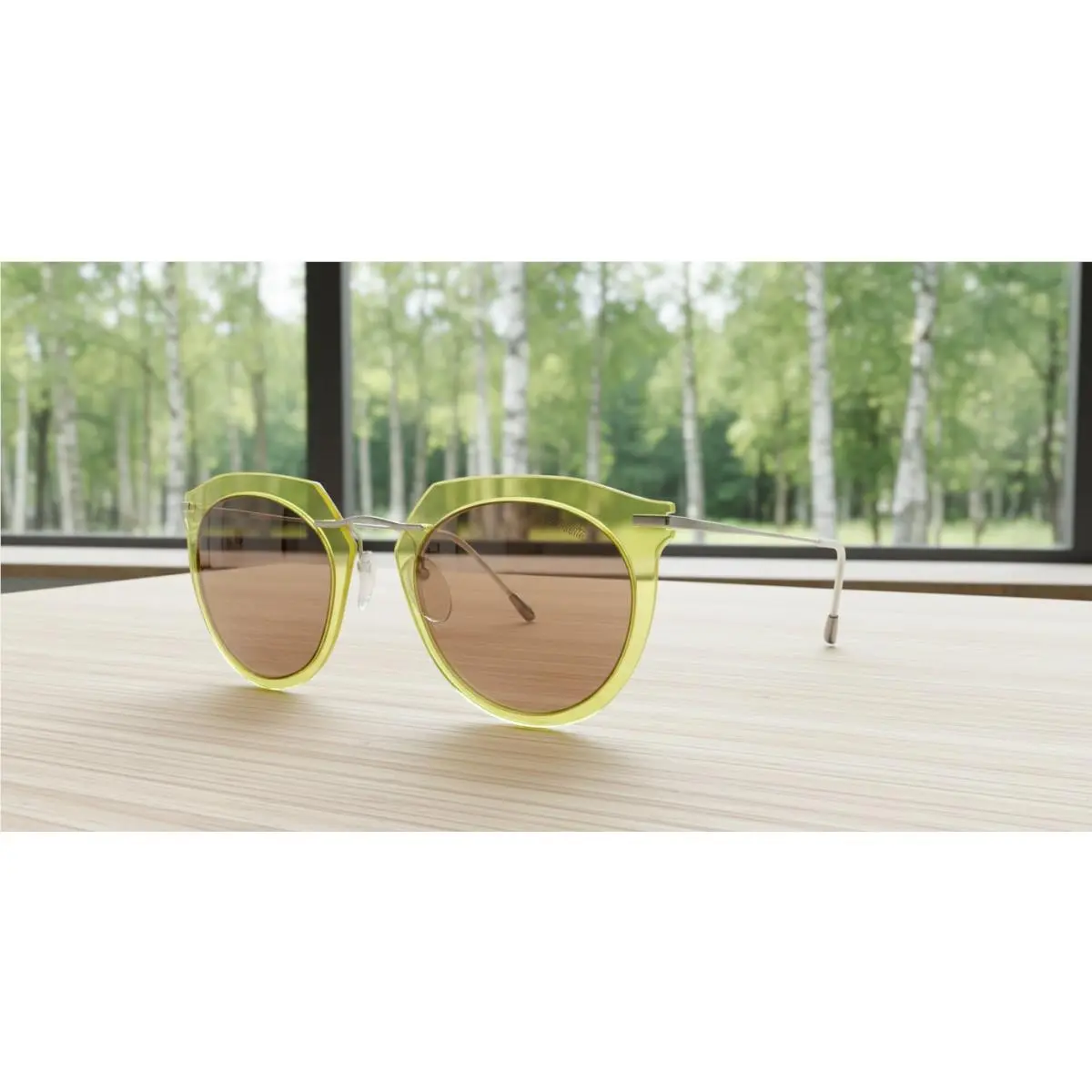 Silhouette Sunglasses Ultra Light Weight Clear Yellow Brown 9909 6050