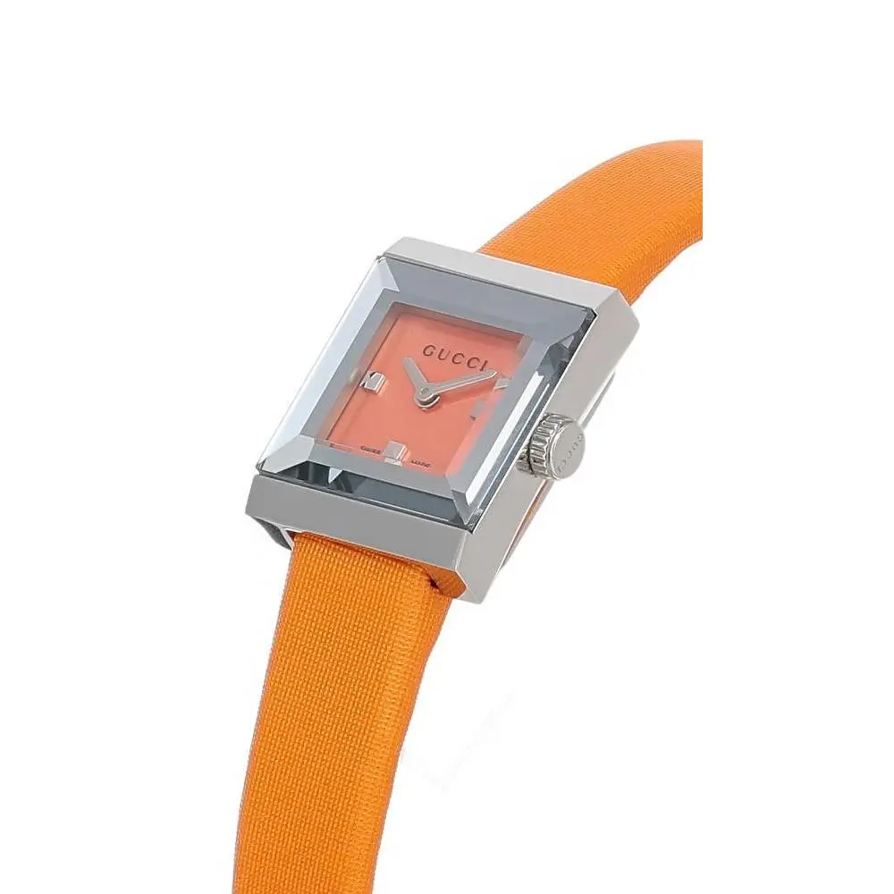 YA128532 G-frame 18MM Women`s Orange Satin Watch by Gucci