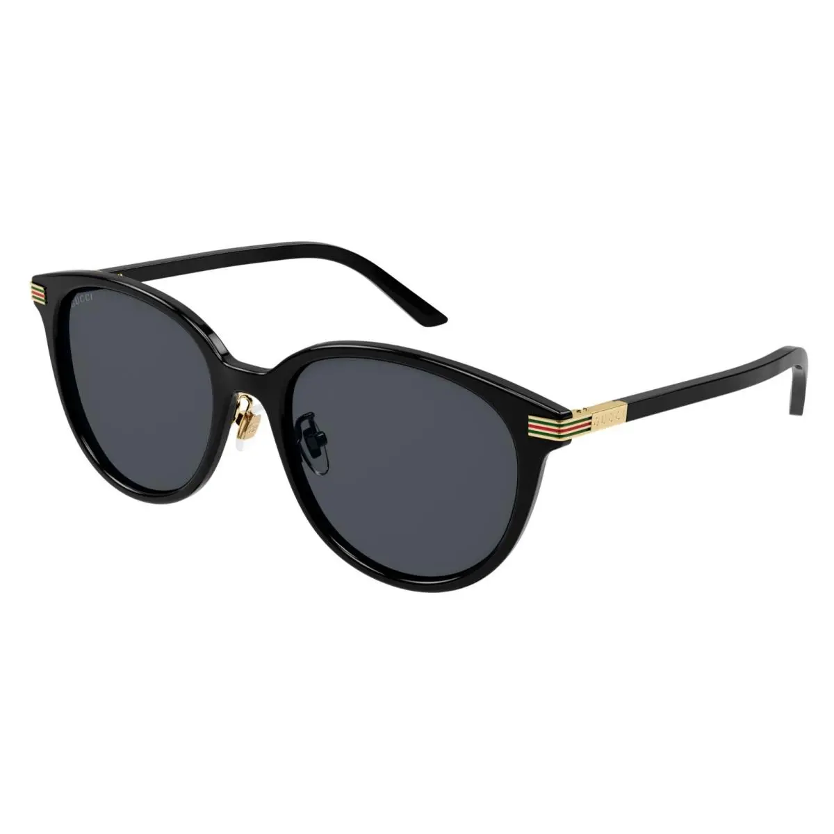 GG1452SK 001 Black Black Grey 55 mm Round Oval Panthos Women`s Sunglasses by Gucci