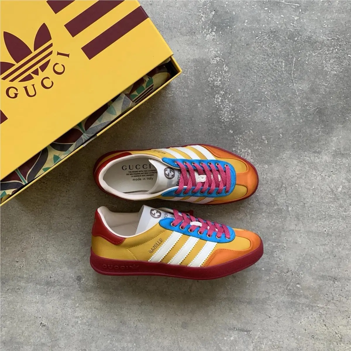 Adidas x Gucci Gazelle Yellow Women`s Shoes Size US 5.5 UK 4 EU 36 2/3