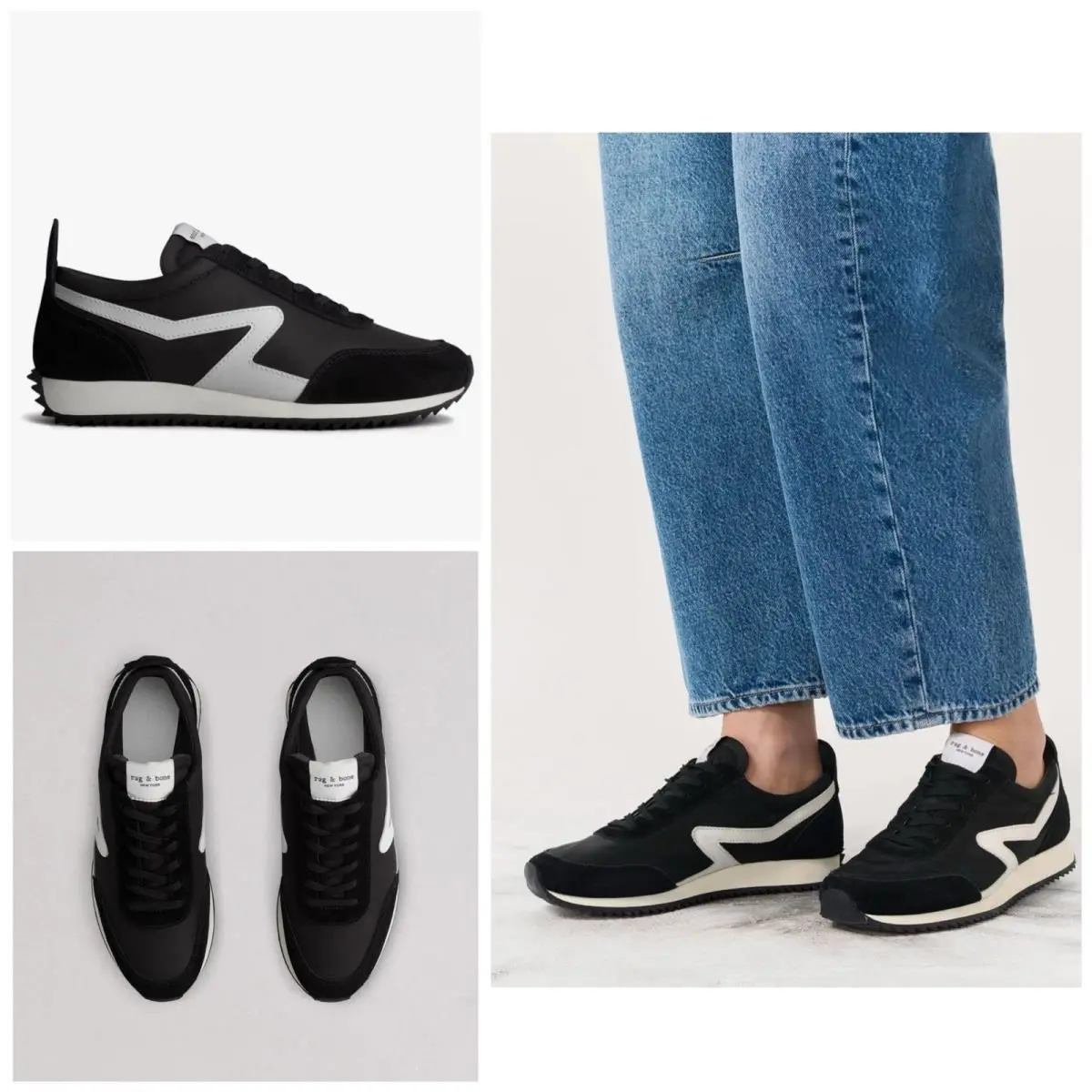 Rag Bone Retro Runner Sneaker In Black Size:38 US 8