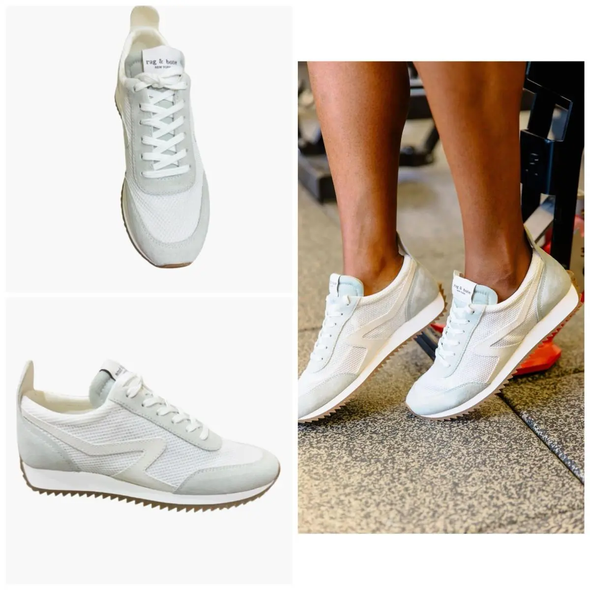 Rag Bone Retro Runner Mesh Sneaker In Off White Mint Size:39 US 9