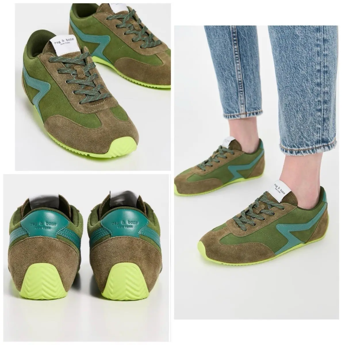 Rag Bone Retro Runner Slim Ultra Sneaker In Turf Green Size: 6.5