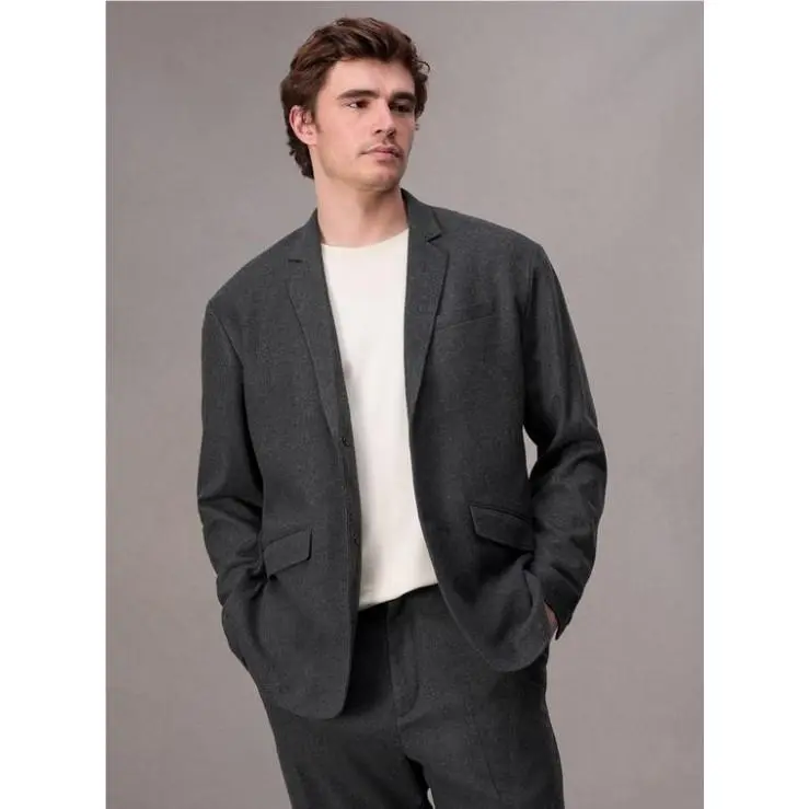 Rag Bone Shift Flannel Men`s Blazer In Heather Grey Size:46