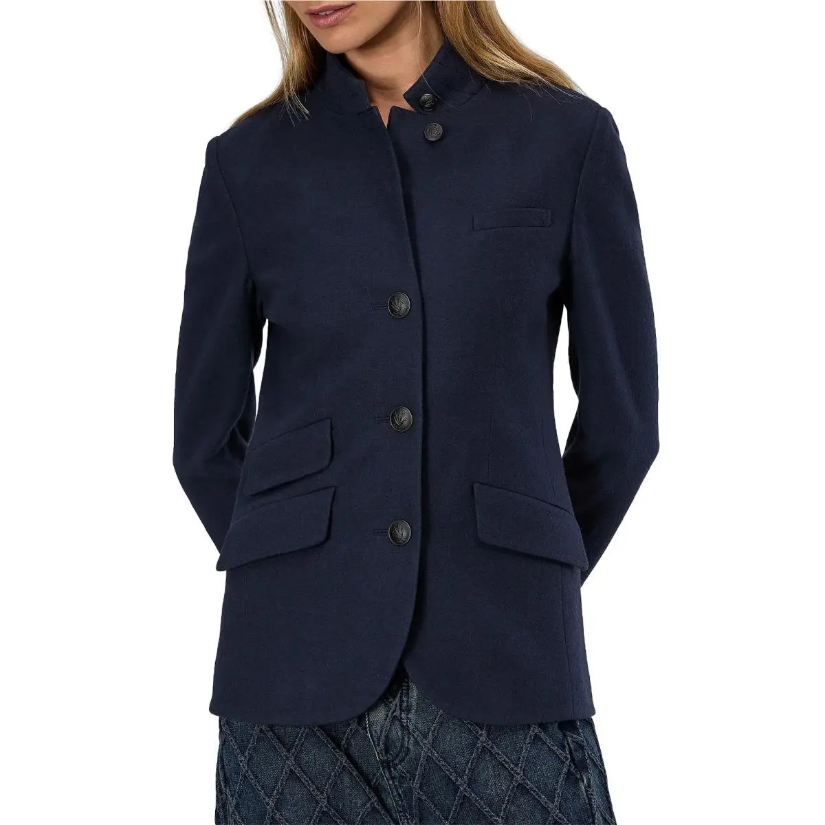 Rag Bone Slade Japanese Wool Blazer Size 00 Navy 9G610