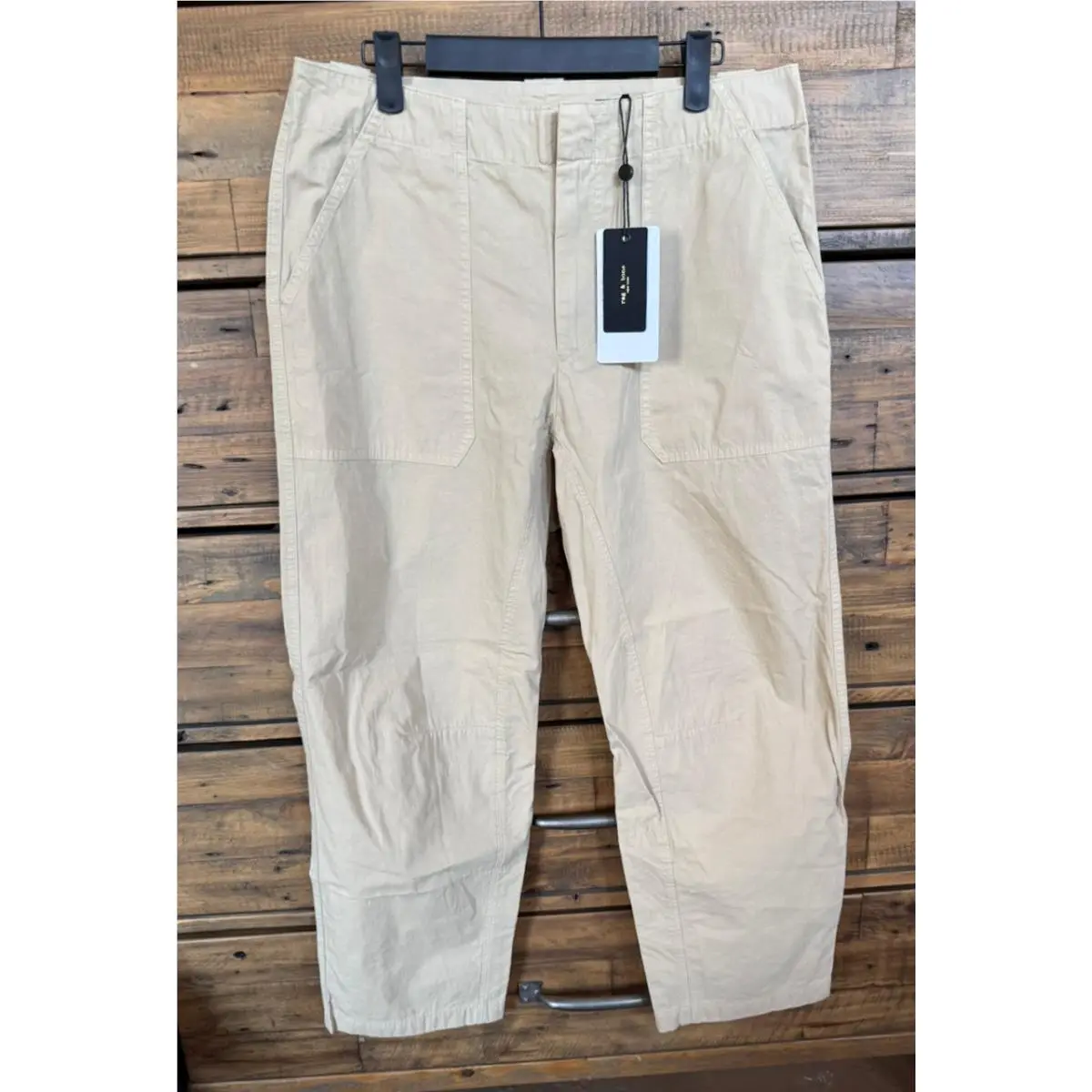 Rag Bone Lefton Workwear Pants Womens 8 Beige Peached Cotton Twill Khaki by Rag & Bone