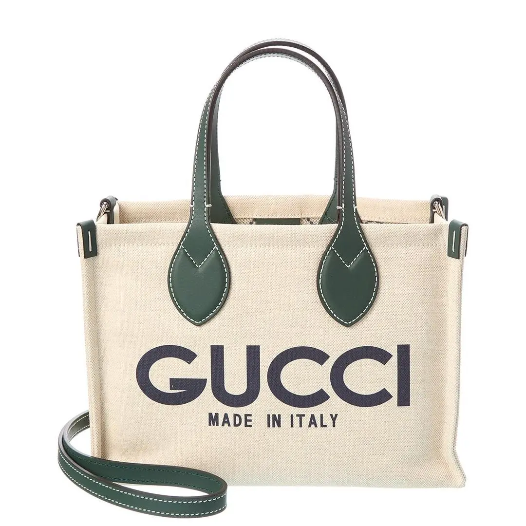 Mini Canvas Leather Tote Women`s Beige Os by Gucci