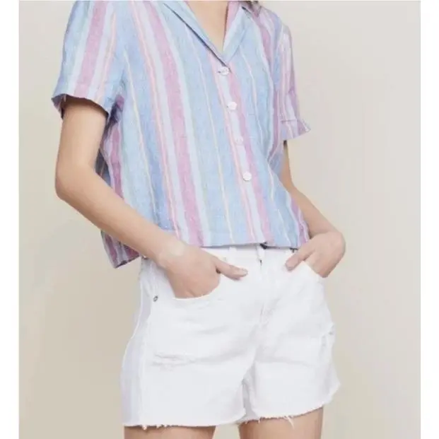 Rag Bone Women`s Boy Short In White Martini Size:32