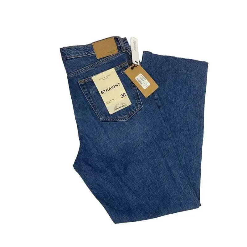 Rag Bone Women`s Alex High-rise Straight Jeans Ash Blue by Rag & Bone