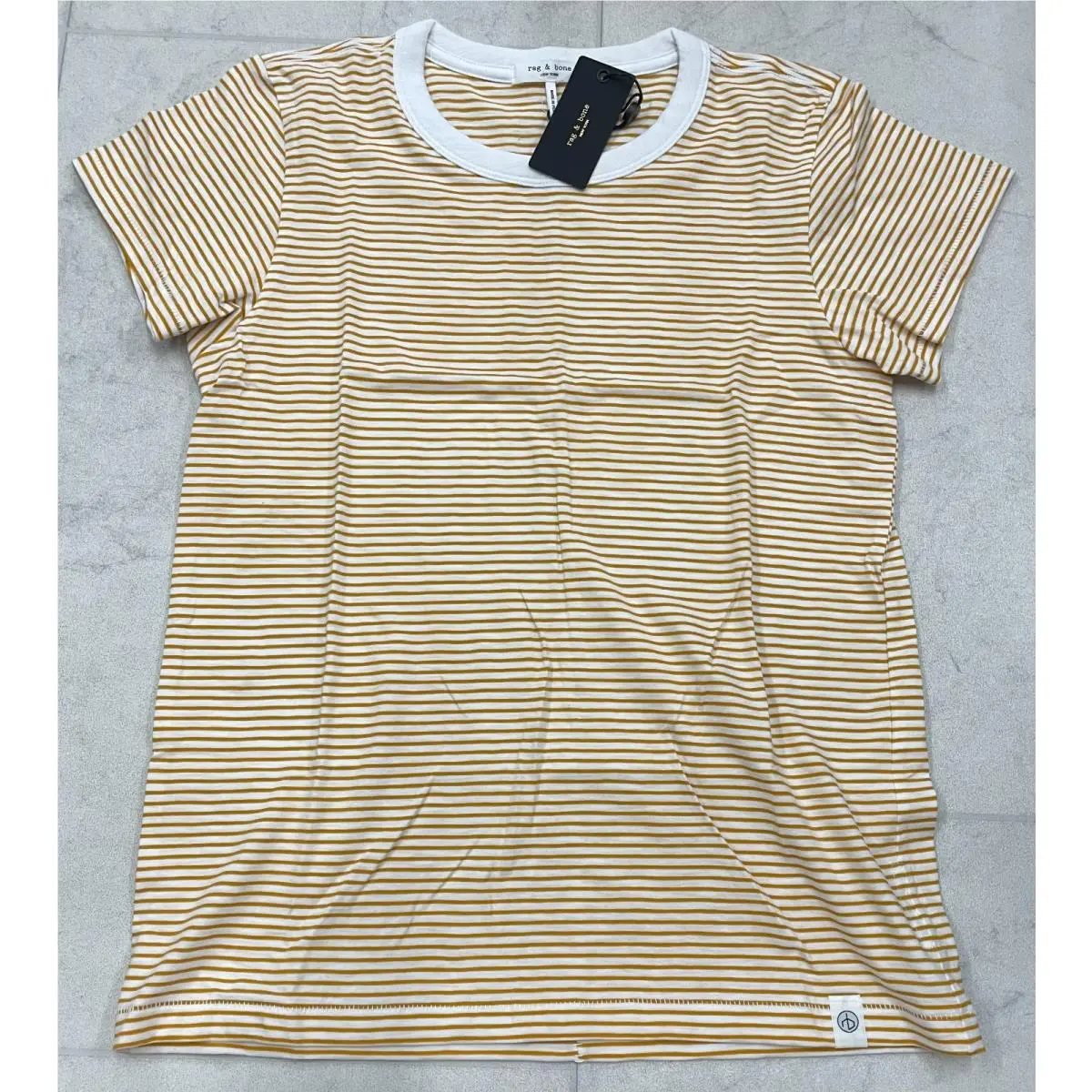 Rag Bone The Slub Stripe Tee In Yellow Multi Size: Small