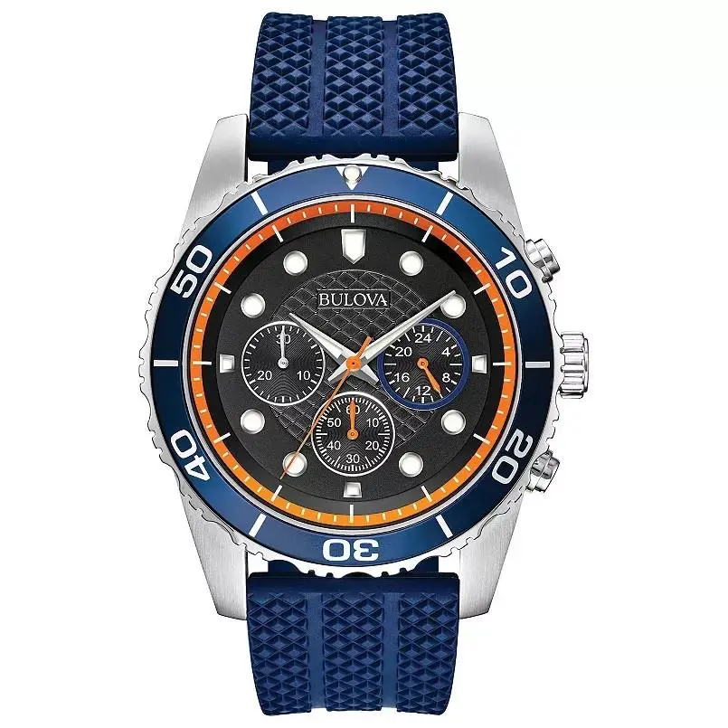 Bulova 98A205 Men`s Sport Stainless Steel Chronograph Silicone Watch