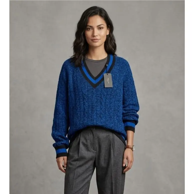 Rag Bone Womens Theon Sweater S Oversized Extra Fine Merino Wool v Neck