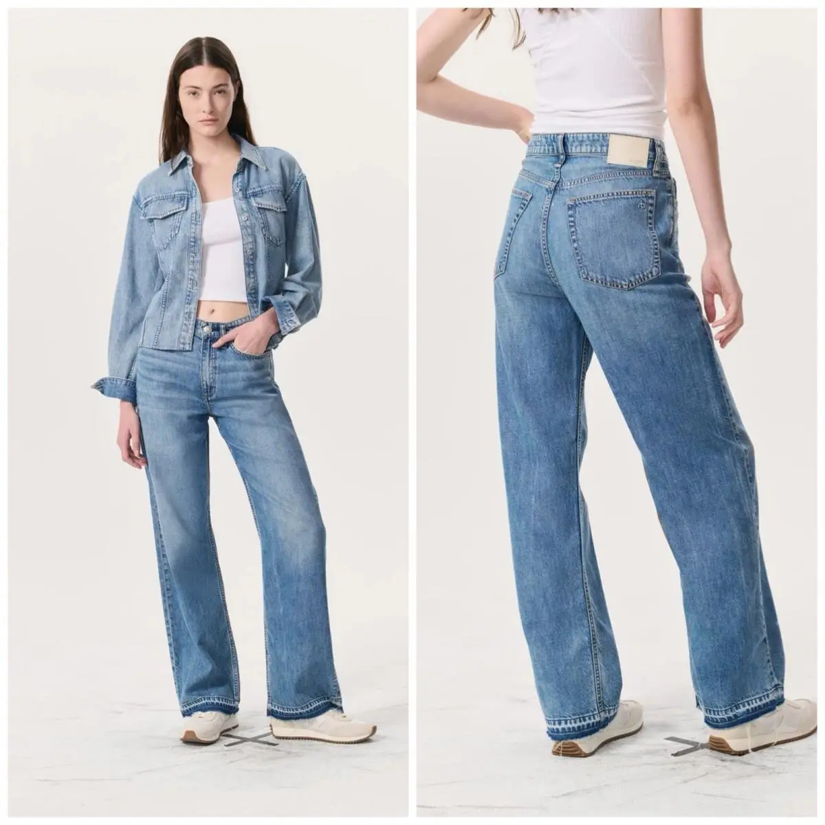 Rag Bone Featherweight The Logan Wide Leg Jeans In Orian Size: 25 by Rag & Bone