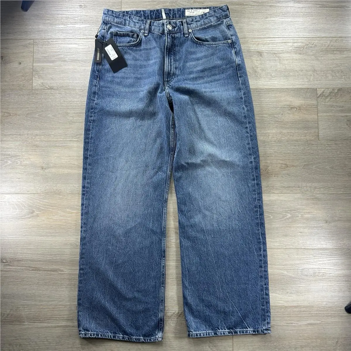 Rag Bone Size 30 The Logan Mid-rise Wide Leg Feather-weight Jeans Kayley