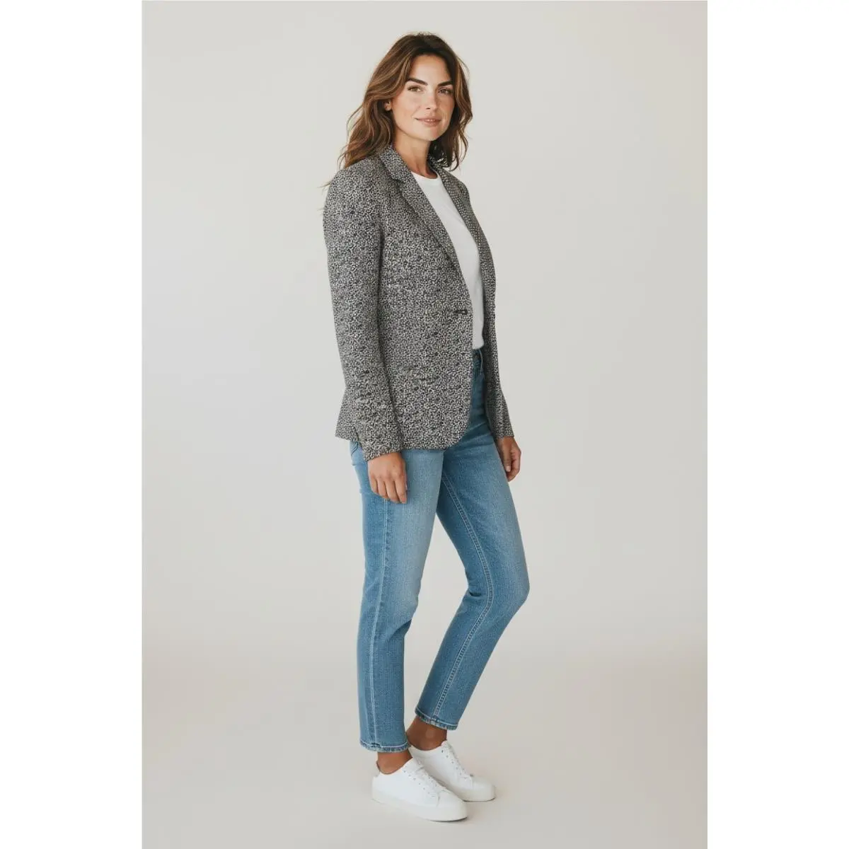 B0 Rag Bone Black Multi Cotton/nylon Fitted Tera Blazer Jacket Size 0