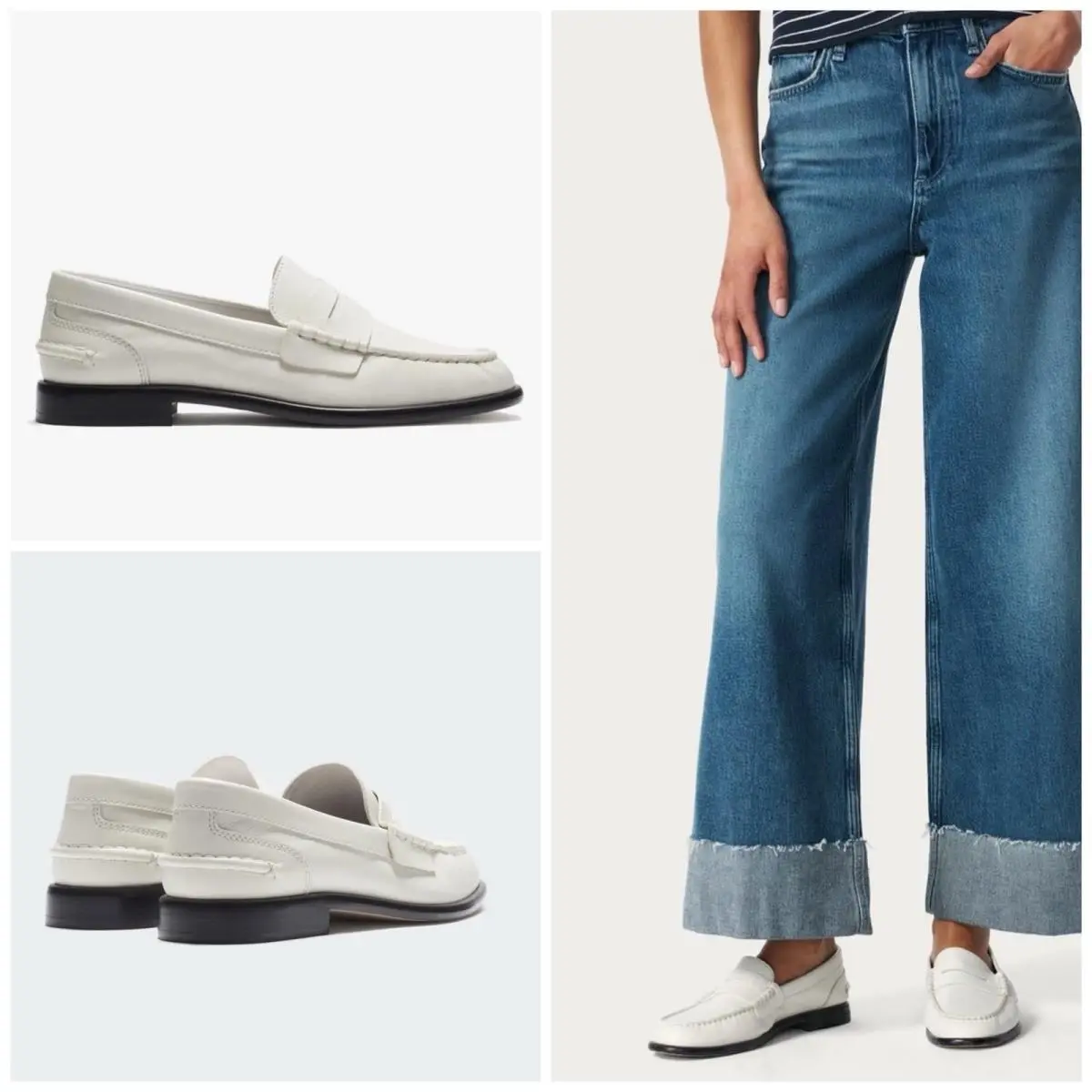 Rag Bone Carter Loafer Shoes In Antique White Size: 38 US 8