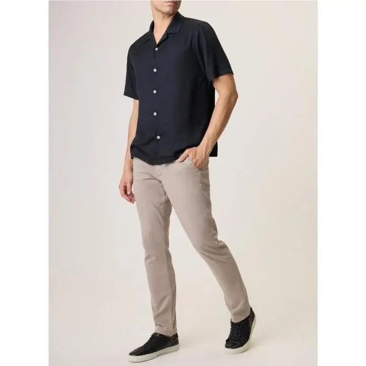 Rag Bone Men`s Alan Button Up Short Sleeve Shirt In Black Size:medium