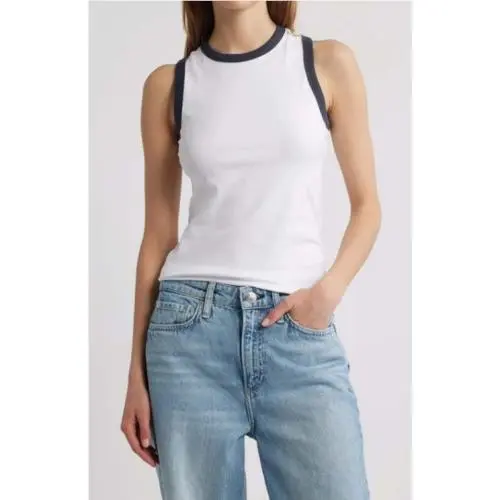 Rag Bone Mia Ringer Tank In Multi White Size: X-small by Rag & Bone
