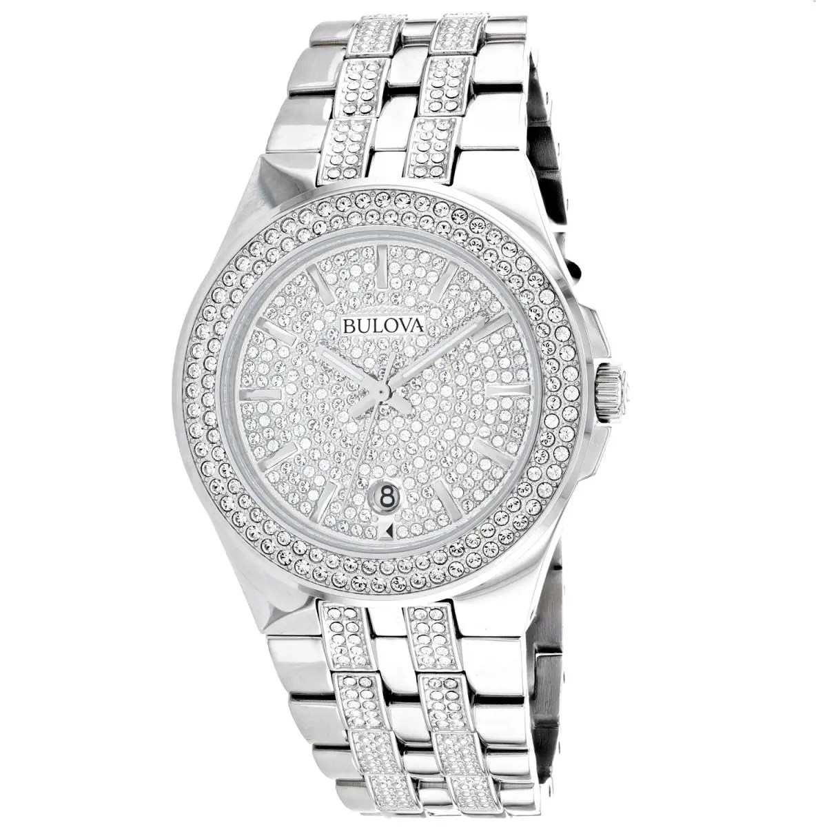 Bulova Men`s Watch 10m WR 42mm Quartz Gold Dial Stainless Steel 96B235
