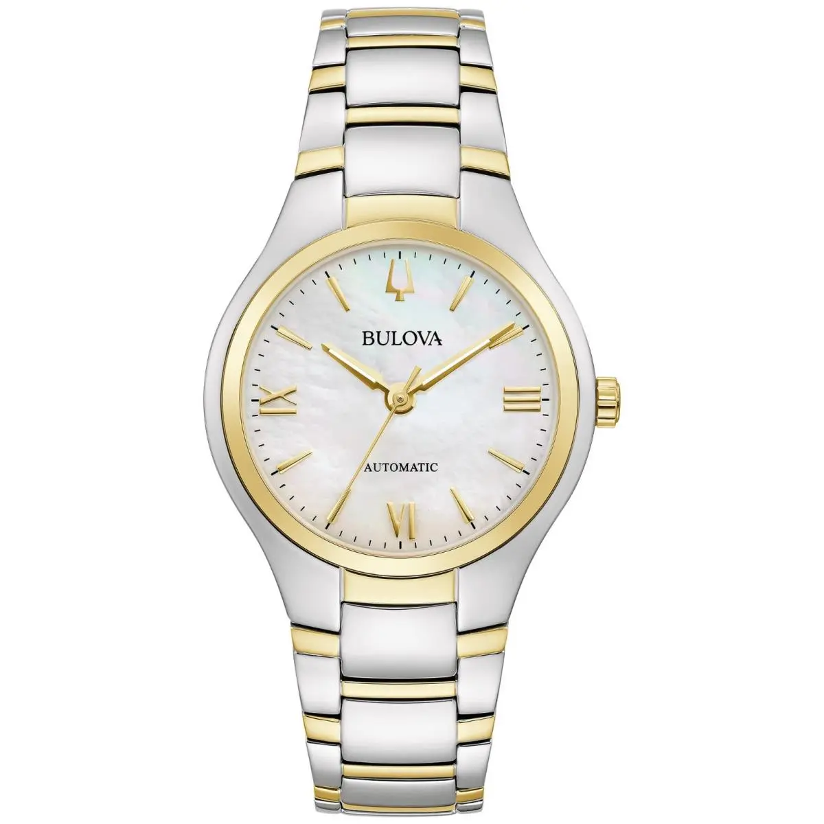Classic 3-Hand Stainless Mother of Pearl Dial Ladies Automatic Watch by Bulova