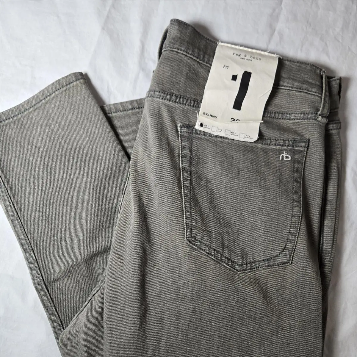 Rag Bone Fit 1 Skinny Jeans Mens Size 36x32 Green Cotton Denim Pants by Rag & Bone
