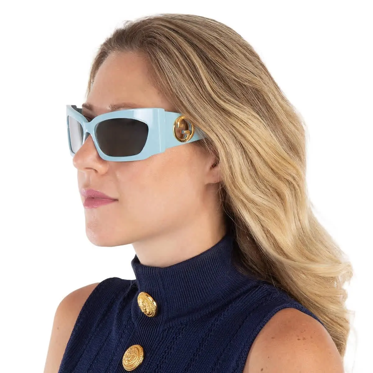 Silver Wrap Ladies Sunglasses GG1412S 005 62 GG1412S 005 62 by Gucci