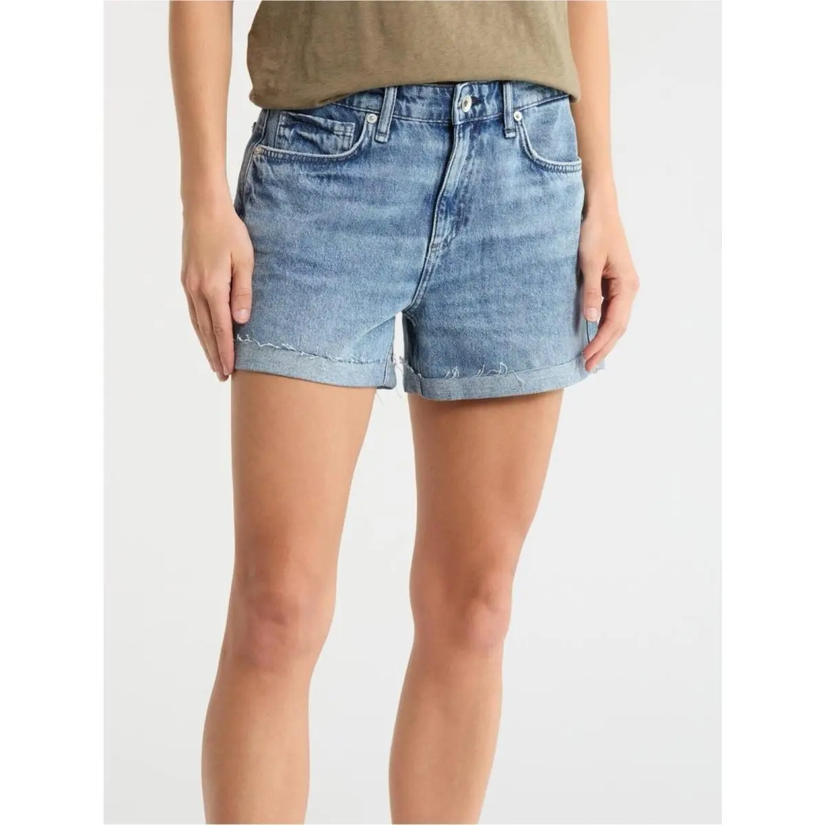 Rag Bone Dylan Cuffed Denim Shorts Size 28 in Myla Wash