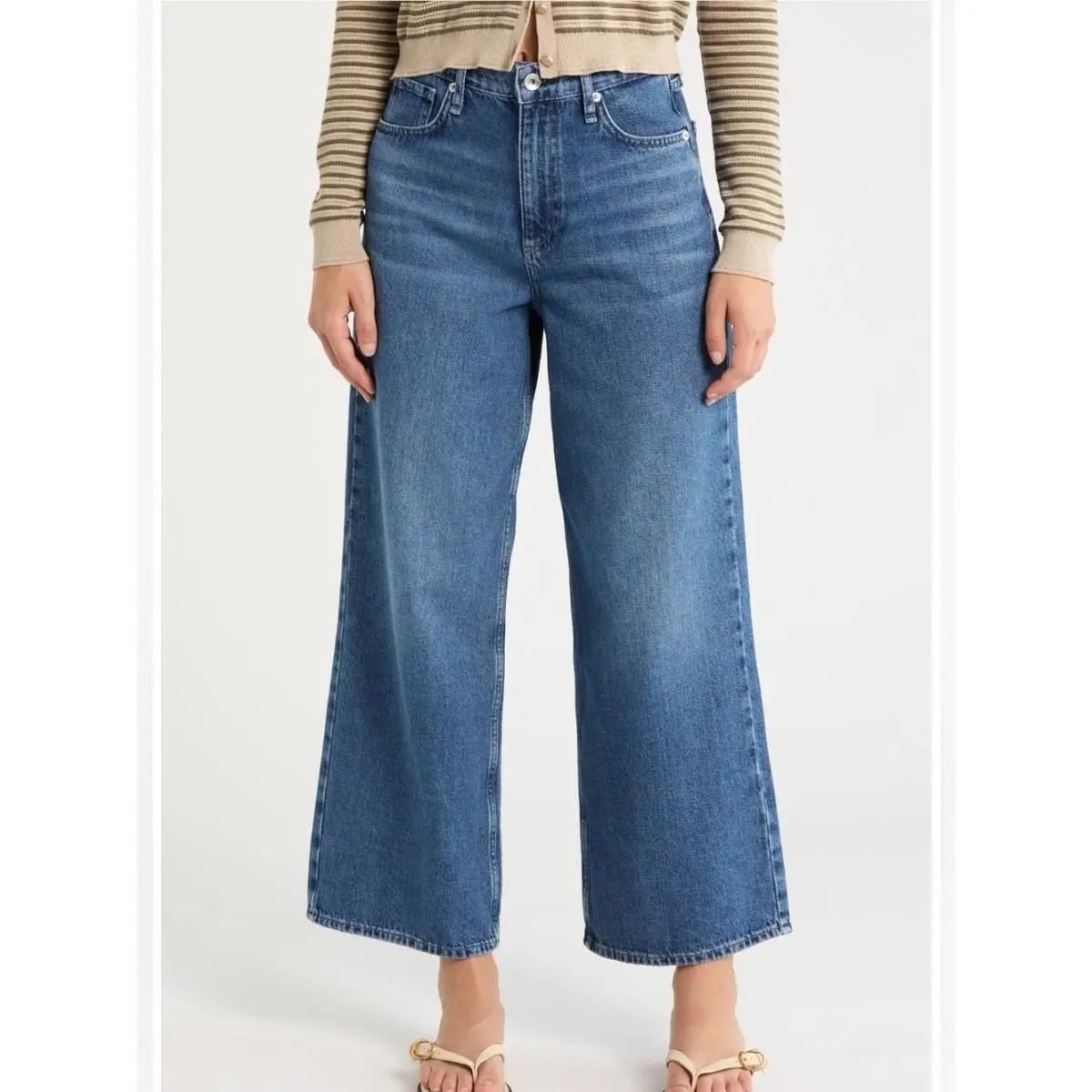 Rag Bone Annie High Waist Ankle Wide Leg Jeans Size 27 in Lowry Wash by Rag & Bone