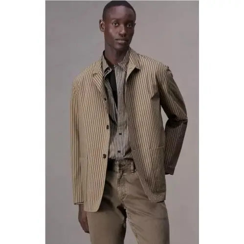 Rag Bone Gramercy Cotton Nylon Stripe Blazer In Dessert Stripe Size:40