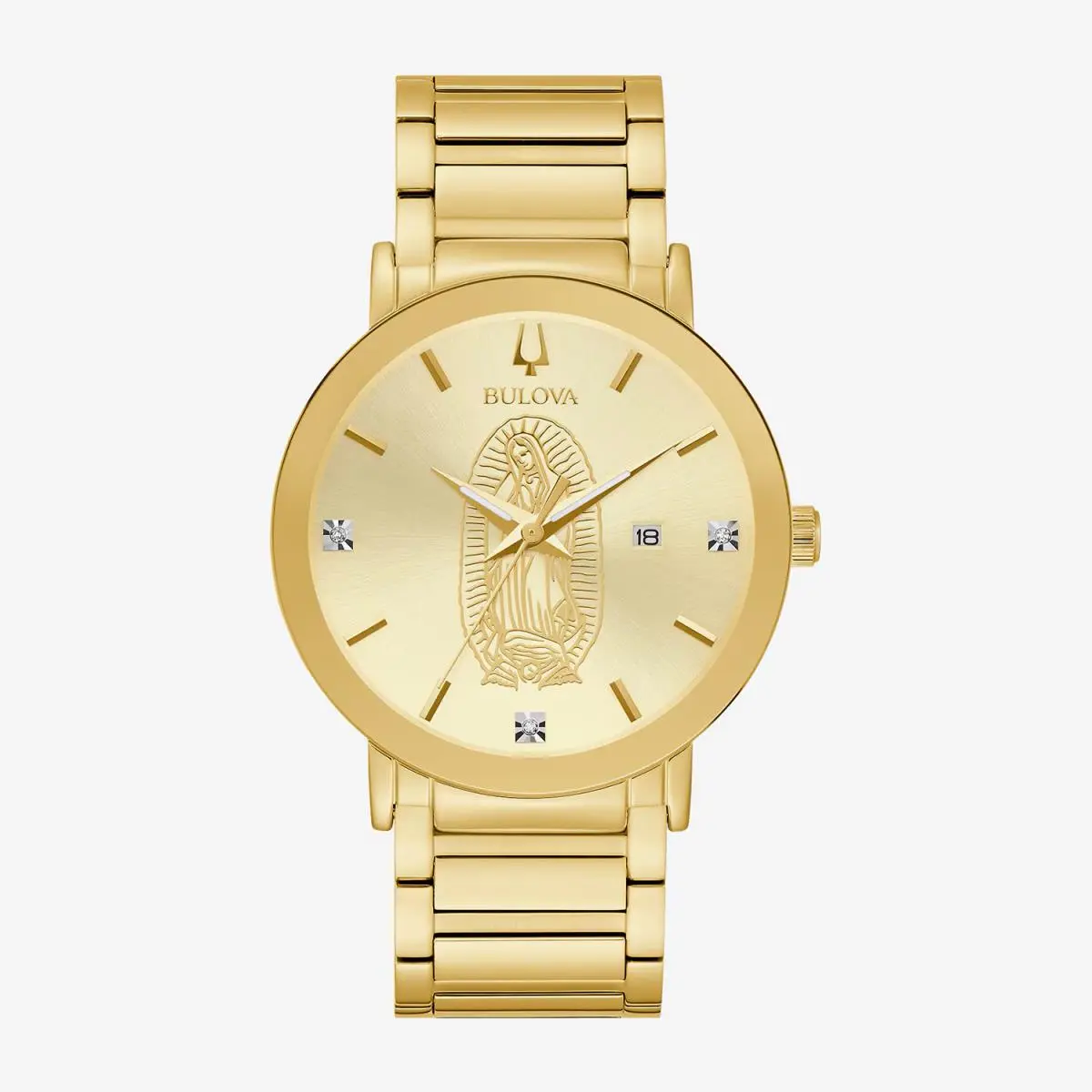Bulova Our Lady Of Guadalupe / Nuestra Señora De Guadalupe Mens Crystal 97d136