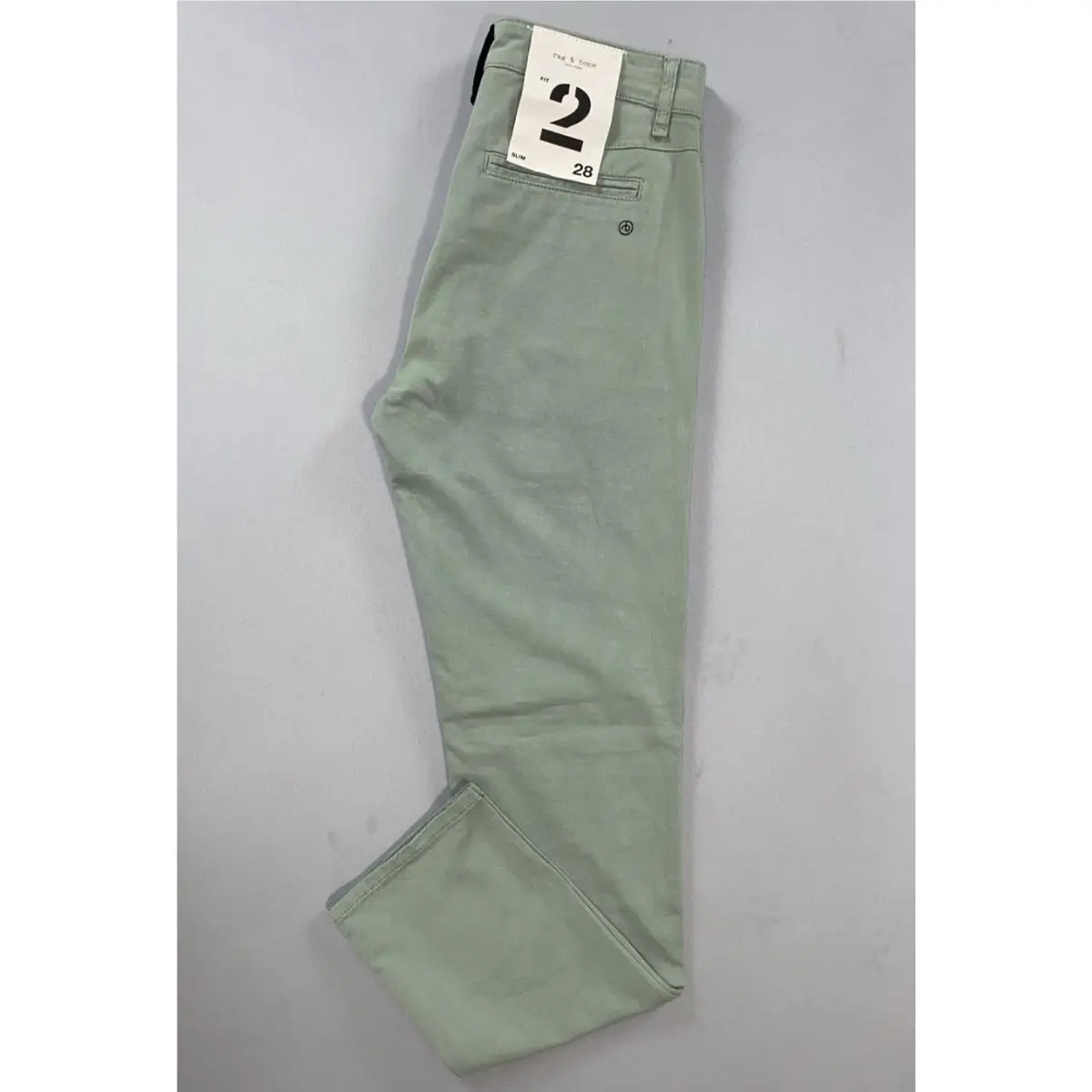 Rag Bone Fit 2 Slim Flat Front Stretch Chino Pants. Green Men`s 28X31 by Rag & Bone