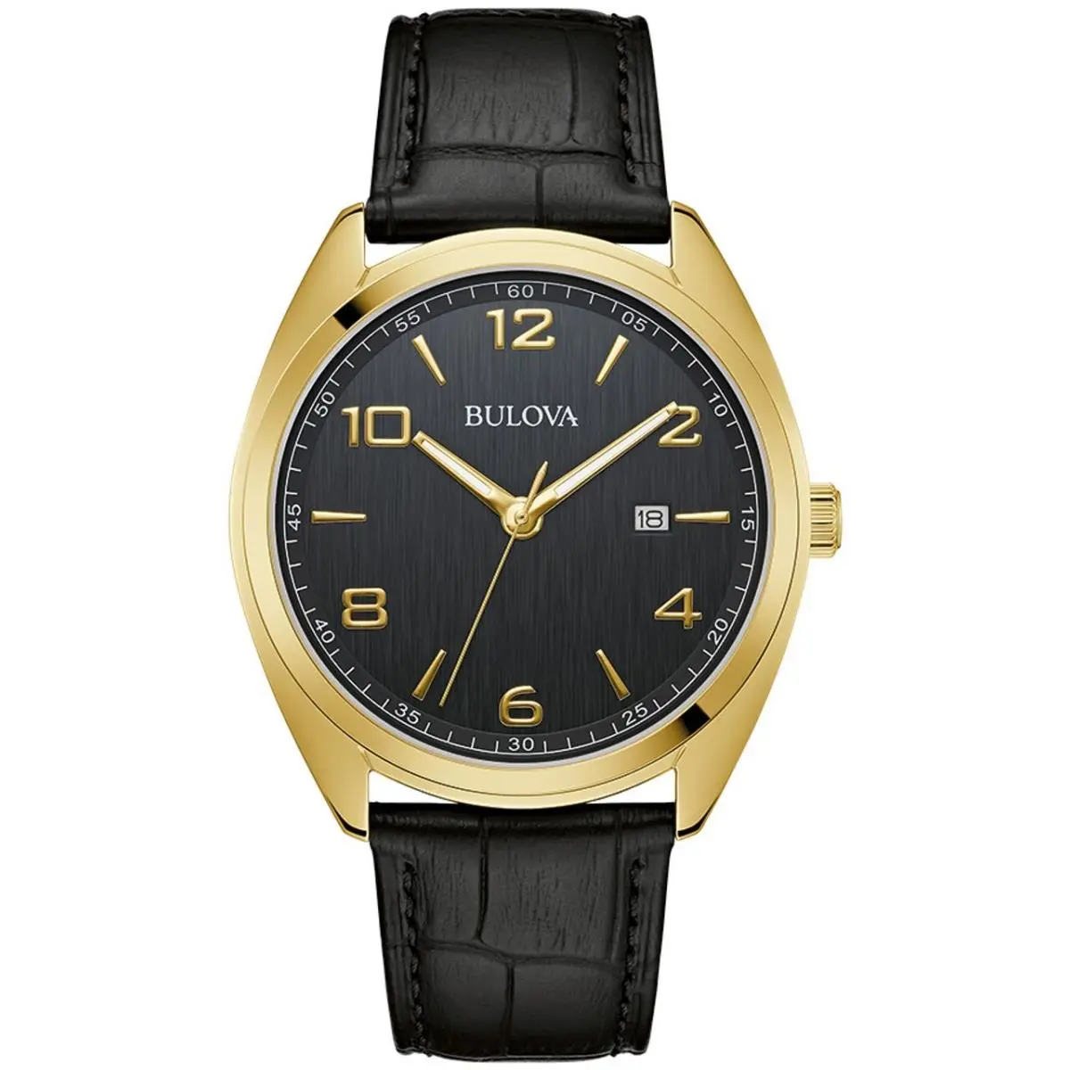 Men`s Quartz Date Indicator Black Watch 42MM by Bulova