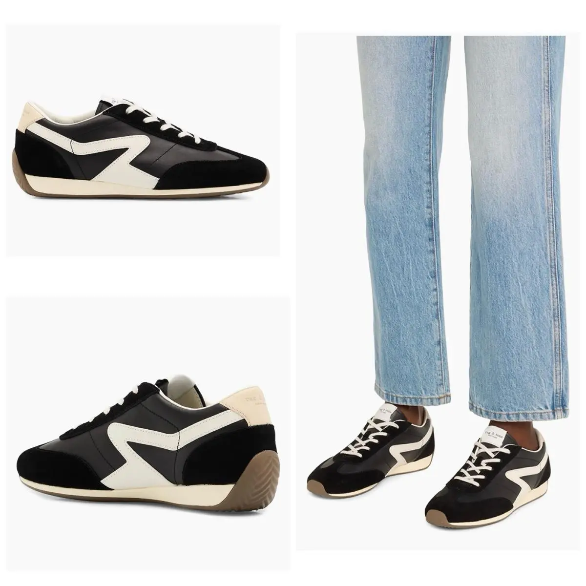 Rag Bone Retro Runner Slim Sneaker In Black Size: 36 US 6