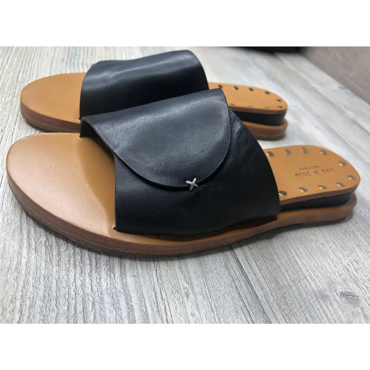 Rag and Bone Women’s Sz 37.5 us 7.5 Beau Slide Dune Suede Black