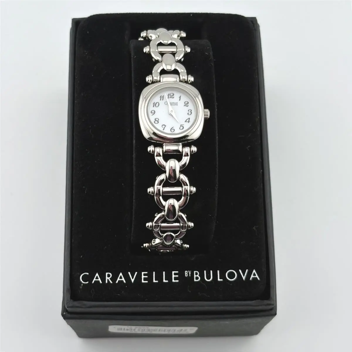 Caravelle by Bulova Womens Silver Tone Square Dial Link Bracelet Watch 47H01