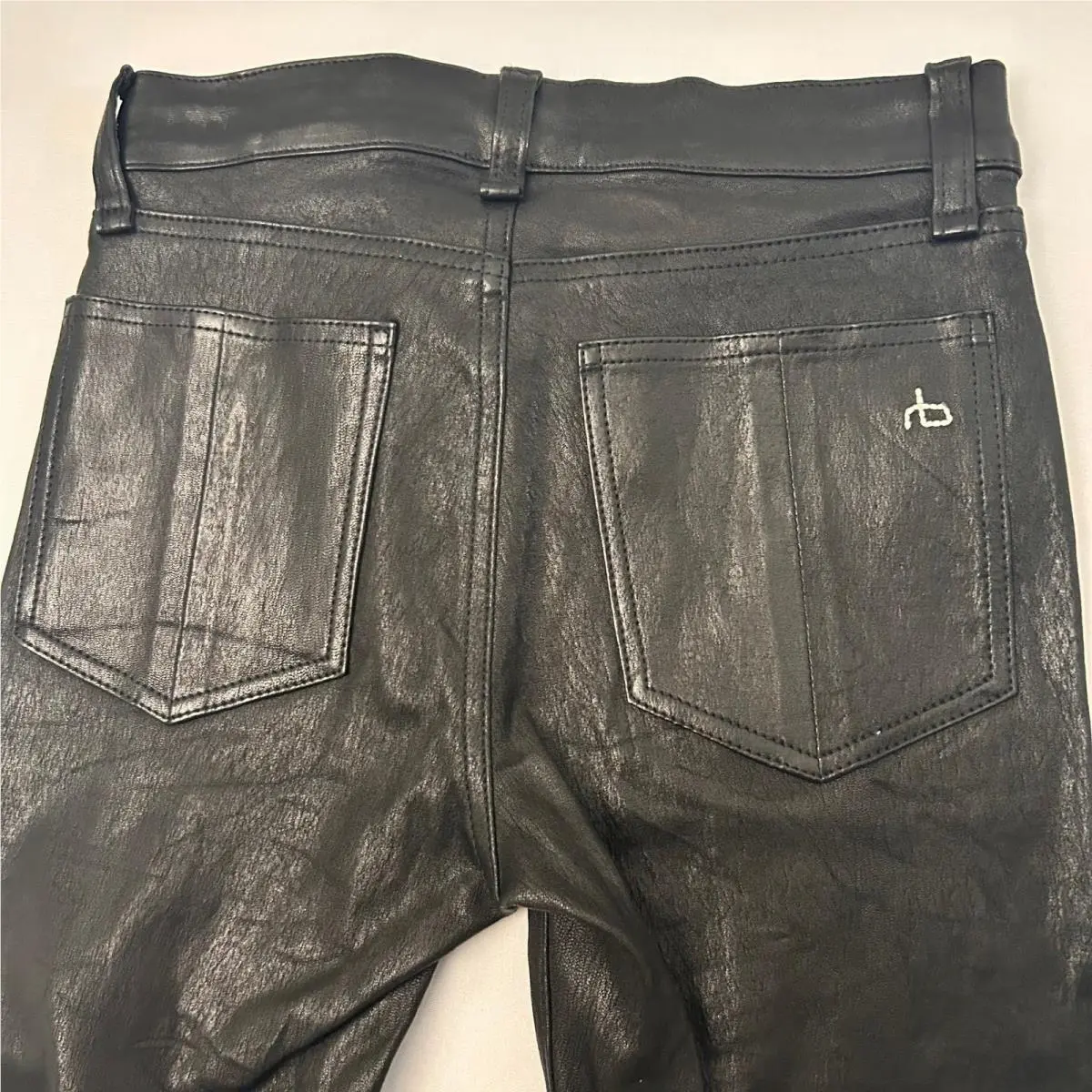 Rag Bone Pants Womens 24 Black Lamb Leather Skinny Jeans Stretch by Rag & Bone