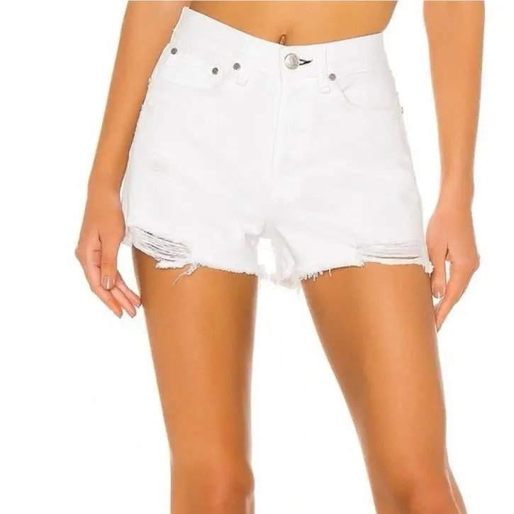 Rag Bone Maya High Rise Short In White Tabby Size: 27