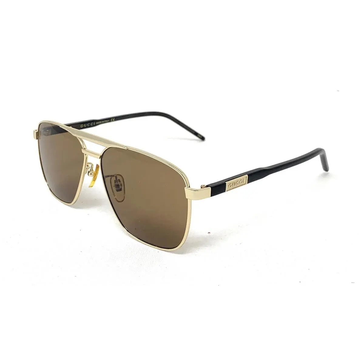 Men`s Pilot Sunglasses GG 1464S 002 Gold Brown Brown 58mm by Gucci