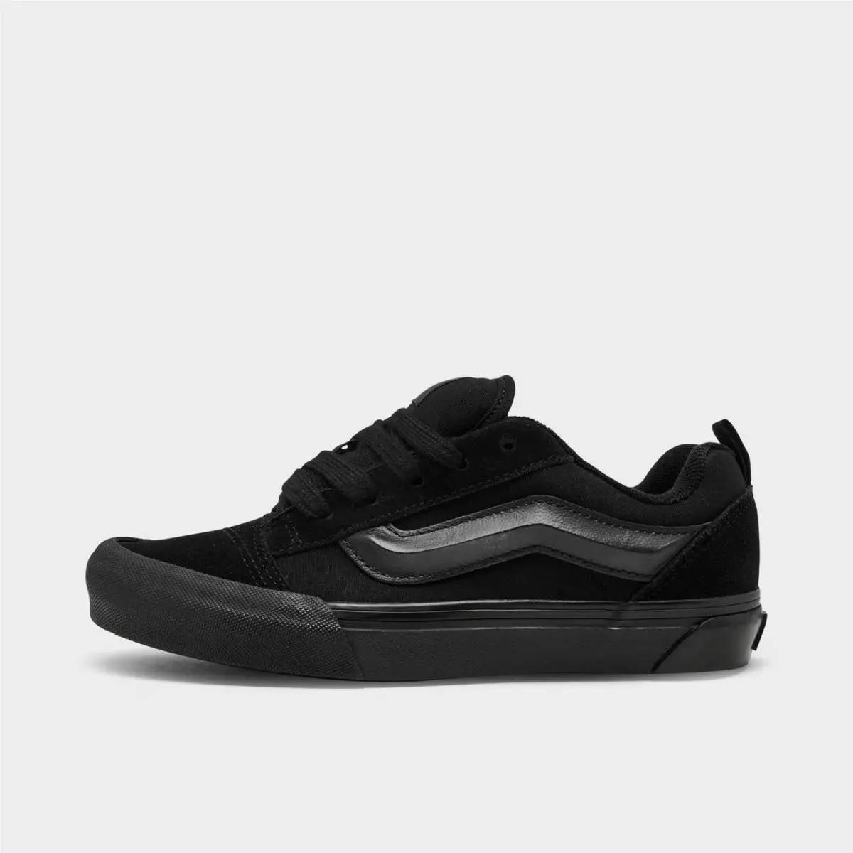 Big Kids` Vans Knu Skool Casual Shoes Suede/canvas Triple Black 00EGCGDY 001