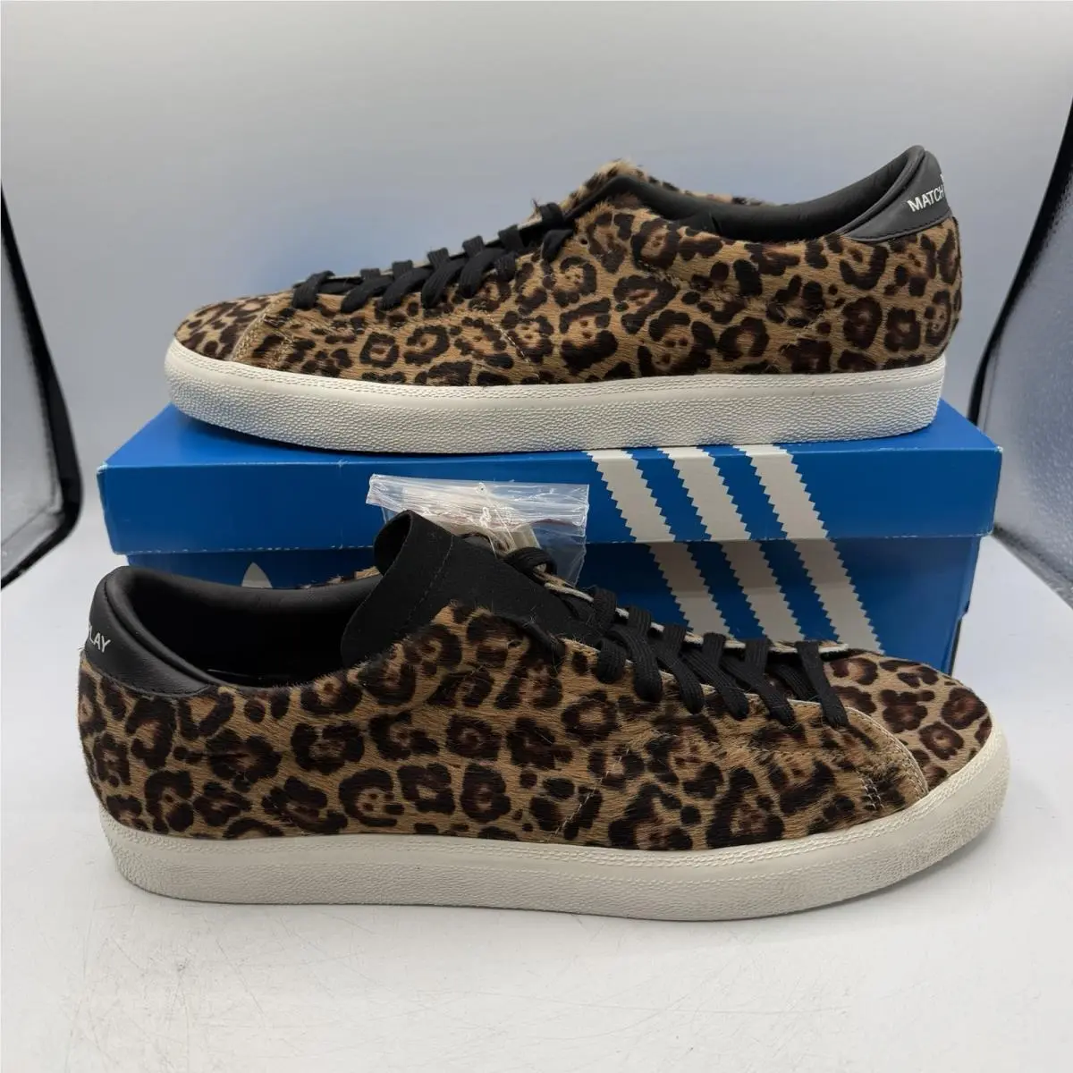 Adidas Match Play Shoes Mens 13 Leopard Print Pony Hair Fur Sneakers G96101