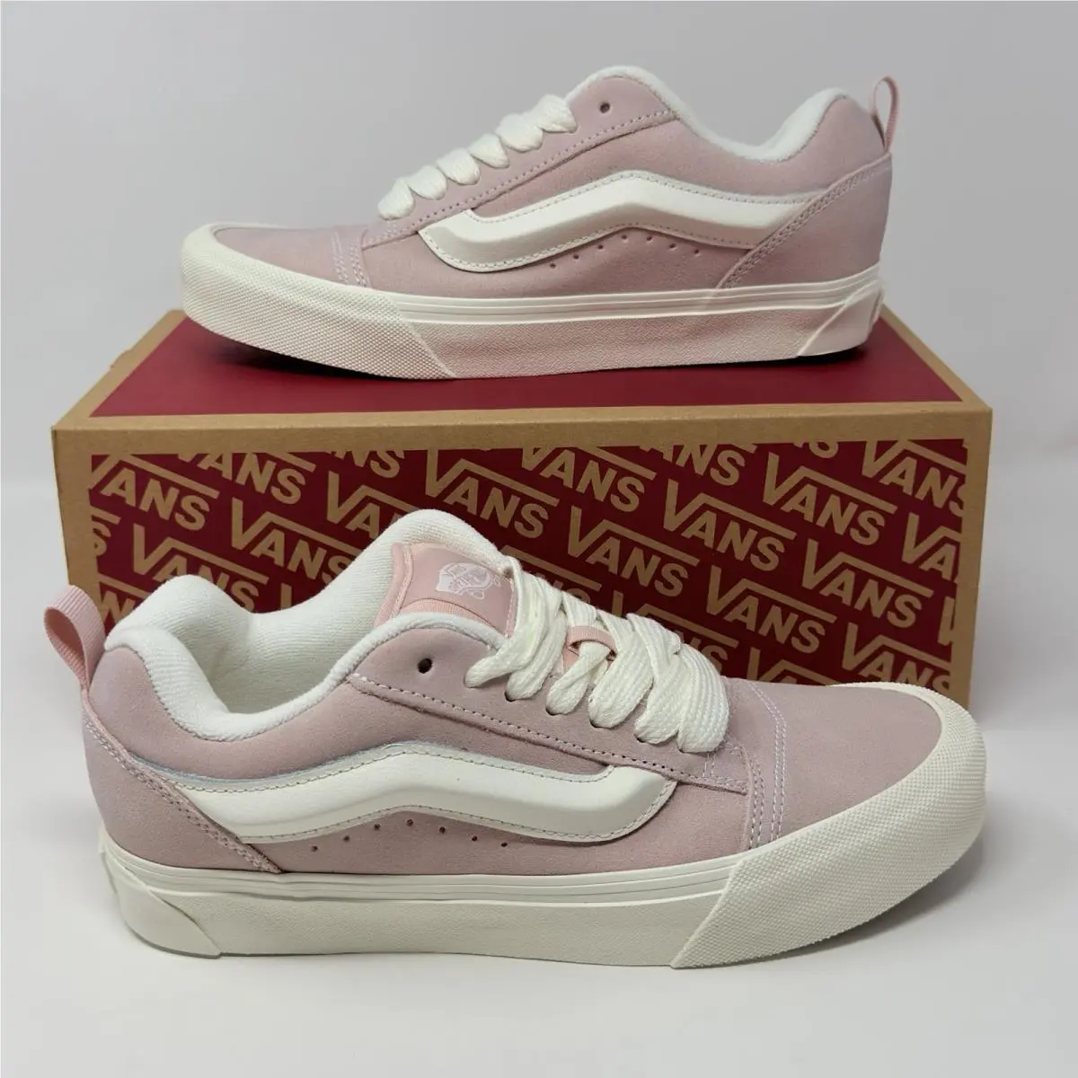 Vans Knu Skool Sepia Rose Pink Suede Sneakers Womens Size 8