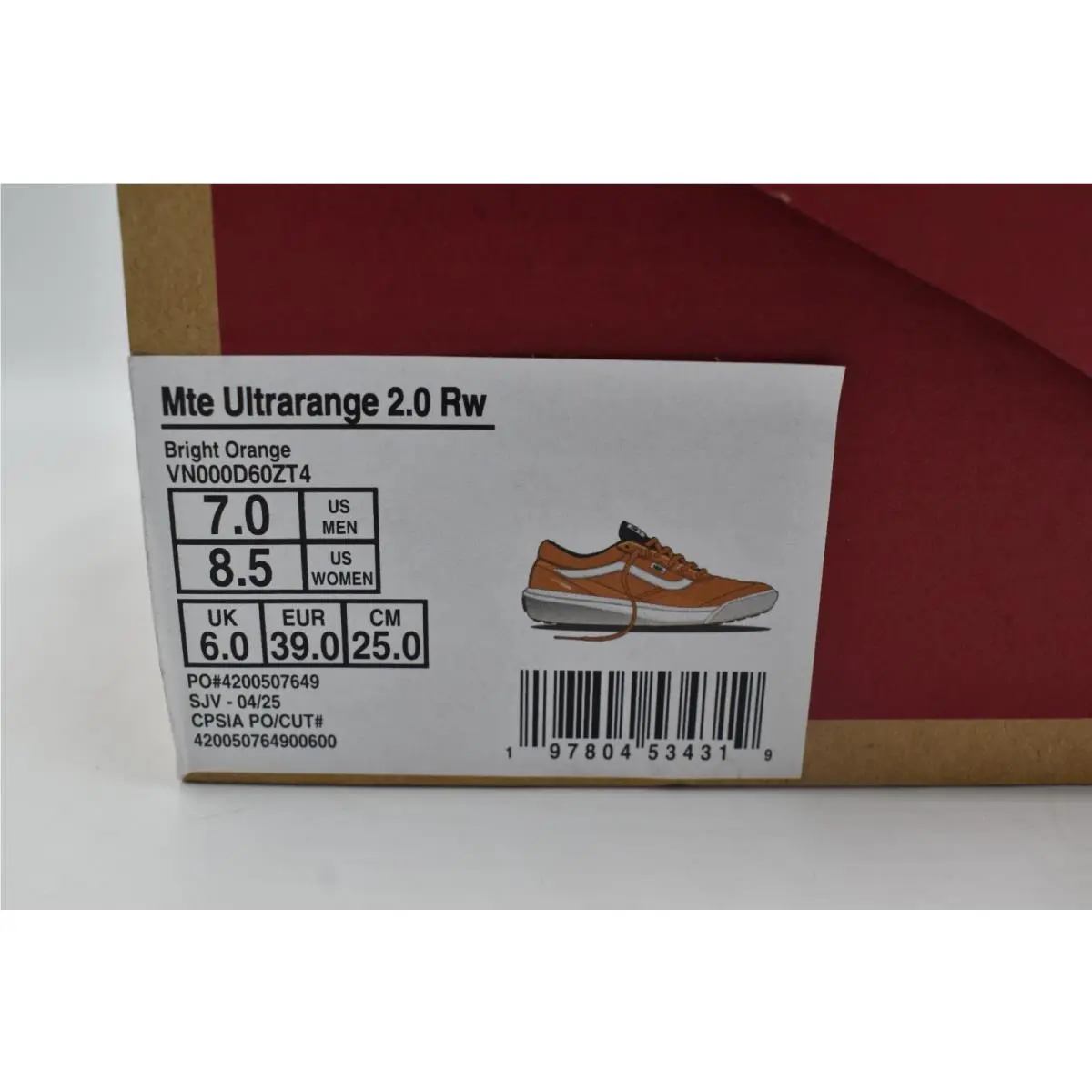Vans shoes - VANS UltraRange - UltraRange - Orange (UPC: 197804534319) 10
