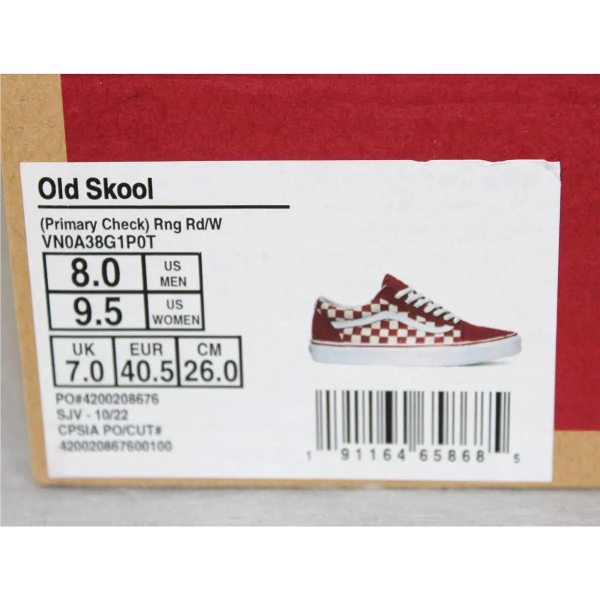 Vans shoes - VANS Old Skool - Old Skool - Red/White Check 0